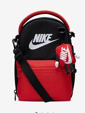 Nike Black and Red Mini Crossbody with Logo Charm
